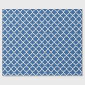 Cobalt Bright Blue Marokkanischer Tile Trellis Geschenkpapier (Flach)