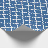 Cobalt Bright Blue Marokkanischer Tile Trellis Geschenkpapier (Ecke)