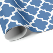 Cobalt Bright Blue Marokkanischer Tile Trellis Geschenkpapier (Rolleneckpunkt)