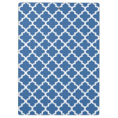 Cobalt Bright Blue Marokkanischer Tile Trellis Klemmbrett (Rückseite)