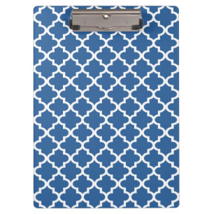 Cobalt Bright Blue Marokkanischer Tile Trellis Klemmbrett