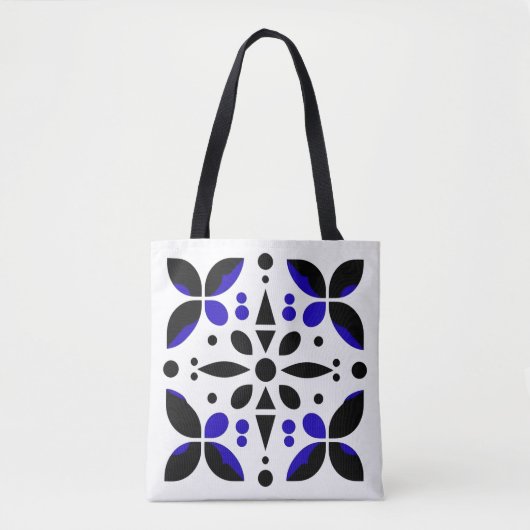 Cobalt Classic Tile Muster Tote Bag Tasche (Vorderseite)