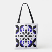 Cobalt Classic Tile Muster Tote Bag Tasche (Rückseite)