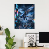 Cobalt Falke Tauchgang Poster (Heimbüro)