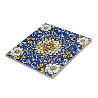 Cobalt Garden Glow Tile  Fliese
