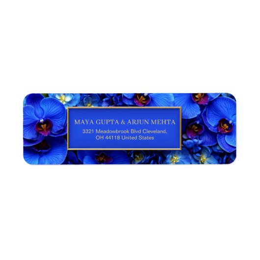 Cobalt Gilded Orchid Botanical Return Address (Vorne)