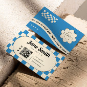 Cobalt Groovy Editable Business Card für Studio Visitenkarte