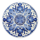 Cobalt Iberian Tiles Artistic Portugal Azulejo Keramikknauf (Vorderseite)