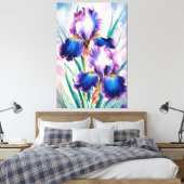 *~* Cobalt Iris Blume Künstlerisch Iris Malerei AP Leinwanddruck (Insitu (Schlafzimmer))