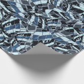 Cobalt Kaleidoskop Print Pattern Design Geschenkpapier (Ecke)