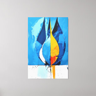 Cobalt Line Art Intrige Abstrakt Leinwanddruck