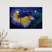 Cobalt Male Betta Premium Poster (Küche)