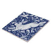 Cobalt Navy Blue Rabbit Bird Dedham Delft Morris  Fliese (Seite)
