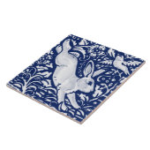Cobalt Navy Blue Rabbit Bird Dedham steht rechts Fliese (Seite)
