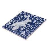 Cobalt Navy Blue Rabbit Bunny Dedham Delft Morris  Fliese (Seite)