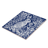 Cobalt Navy Blue Rabbit Woodland Delft Dedham Fliese (Seite)