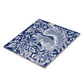 Cobalt Navy Blue Woodland Animal Eichhörnchen in T Fliese (Seite)