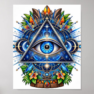 Cobalt Orbit Eye Poster