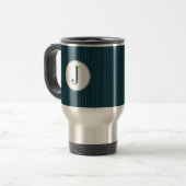 Cobalt Pinstripe Single Monogramm Tasse (Vorderseite Links)