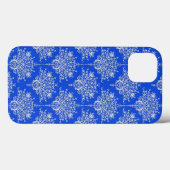 Cobalt Royal Blue und White Damask Case-Mate iPhone Hülle (Rückseite (Horizontal))
