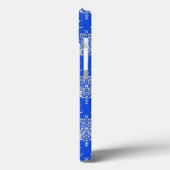 Cobalt Royal Blue und White Damask Case-Mate iPhone Hülle (Rückseite / Links)