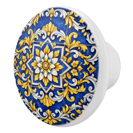 Cobalt Star Azulejo Keramikgriff Keramikknauf (Rechts)