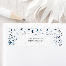 Cobalt Stone Blue Terrazzo Muster