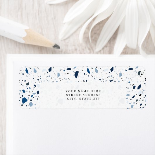 Cobalt Stone Blue Terrazzo Muster (Insitu)