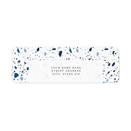 Cobalt Stone Blue Terrazzo Muster (Vorne)