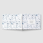 Cobalt Stone Blue Terrazzo Muster Hochzeit Gästebuch (Voll)