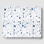 Cobalt Stone Blue Terrazzo Muster Hochzeit Gästebuch (Rückseite)