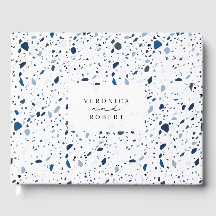 Cobalt Stone Blue Terrazzo Muster Hochzeit