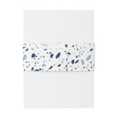 Cobalt Stone Blue Terrazzo Wedding Einladungsbanderole (Rückseitenbeispiel)