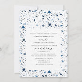 Cobalt Stone Terrazzo Moderne Hochzeit Einladung (Vorderseite)