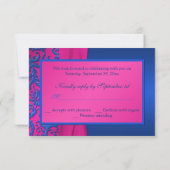 Cobalt und Fuchsia Damask RSVP-Karte RSVP Karte (Rückseite)
