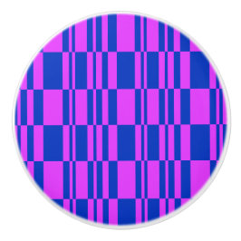 Cobalt und Magenta Abstrakt Stripes Dresser Schubl Keramikknauf