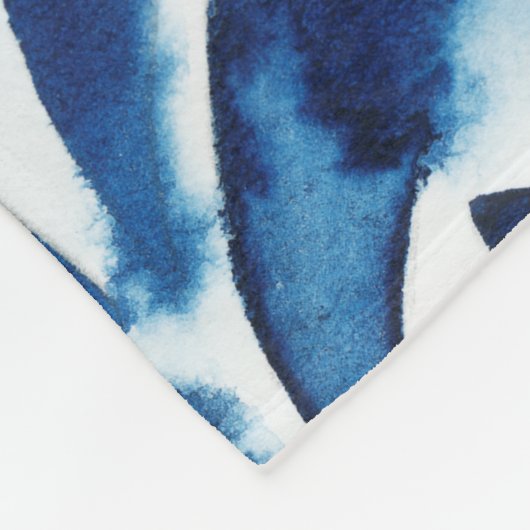 Cobalt Watercolor Tiles IV Fleecedecke (Ecke)
