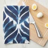Cobalt Watercolor Tiles IV Geschirrtuch (Viertel Falte)