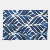Cobalt Watercolor Tiles IV Geschirrtuch (Horizontal)