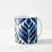 Cobalt Watercolor Tiles IV Kaffeetasse (VorderseiteRechts)