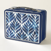 Cobalt Watercolor Tiles IV Metall Lunch Box (Rückseite)
