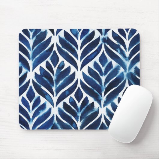 Cobalt Watercolor Tiles IV Mousepad (Mit Mouse)