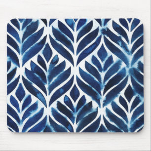 Cobalt Watercolor Tiles IV Mousepad