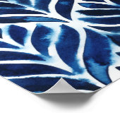 Cobalt Watercolor Tiles IV Poster (Ecke)