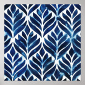 Cobalt Watercolor Tiles IV Poster (Vorne)
