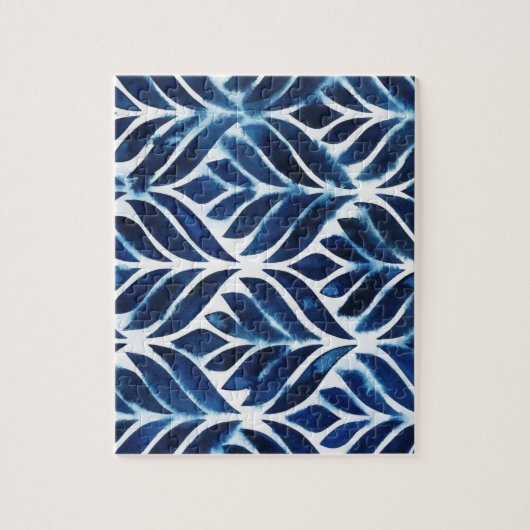 Cobalt Watercolor Tiles IV Puzzle (Vertikal)