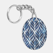 Cobalt Watercolor Tiles IV Schlüsselanhänger (Vorderseite links)