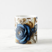 Cobalt White Flowers Kaffeetasse (Mittel)