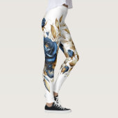 Cobalt White Flowers Leggings (Rechts)