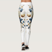 Cobalt White Flowers United Leggings (Rückseite)